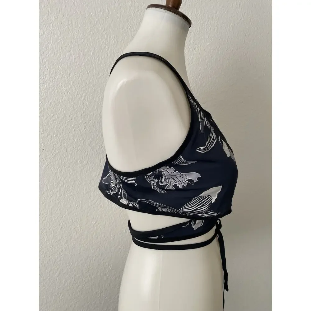 Athleta Swim Bikini Top Swimwear Multicolor Floral Wrap Fiore - Picture 4 of 9